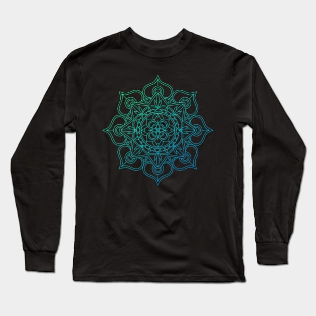 Flowers Mandala Long Sleeve T-Shirt by VEKTORKITA